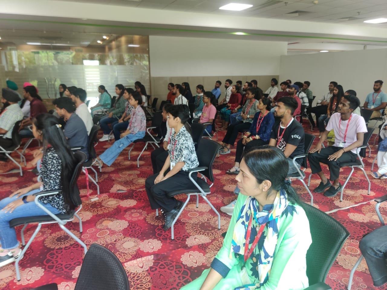 Corporate yoga session with Tech Mahindra team
