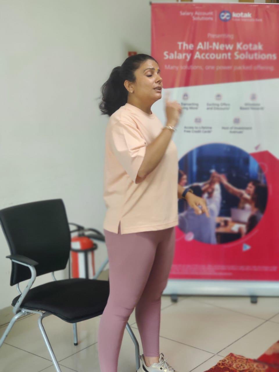 Corporate yoga closing session at Tech Mahindra