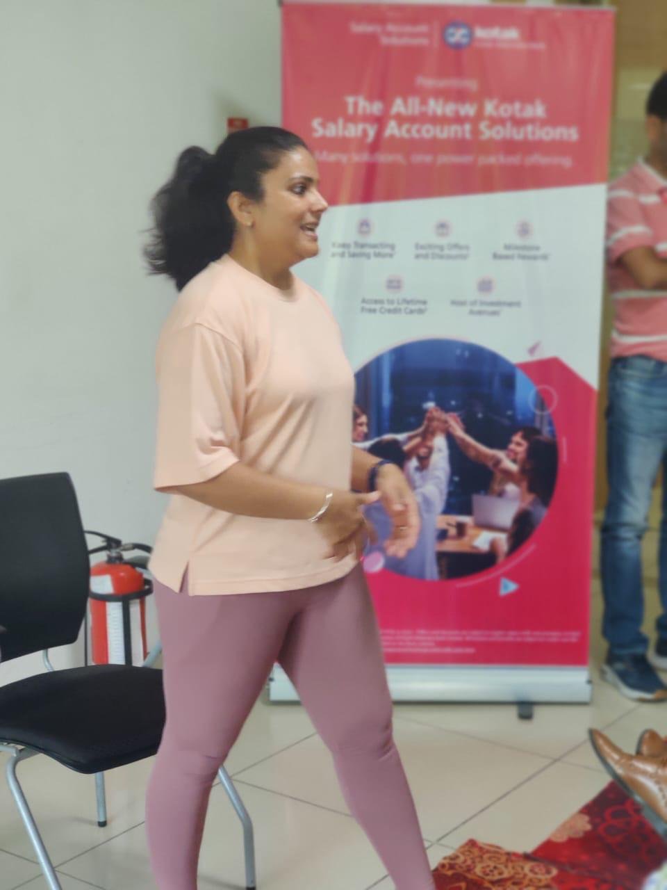 Team yoga practice at Tech Mahindra