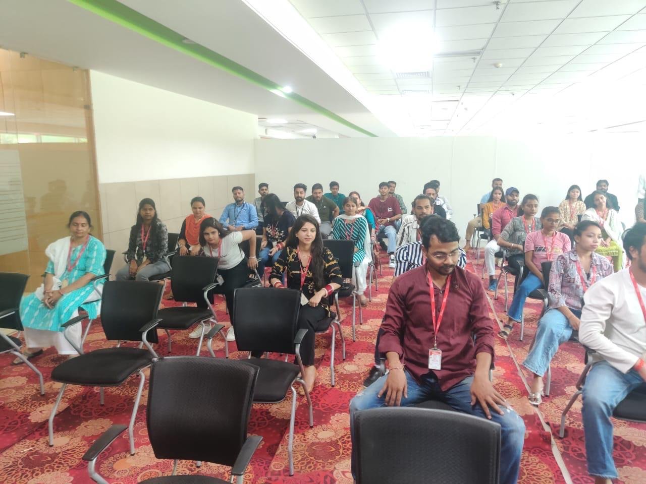 Corporate yoga with Dr. Nisha at Tech Mahindra