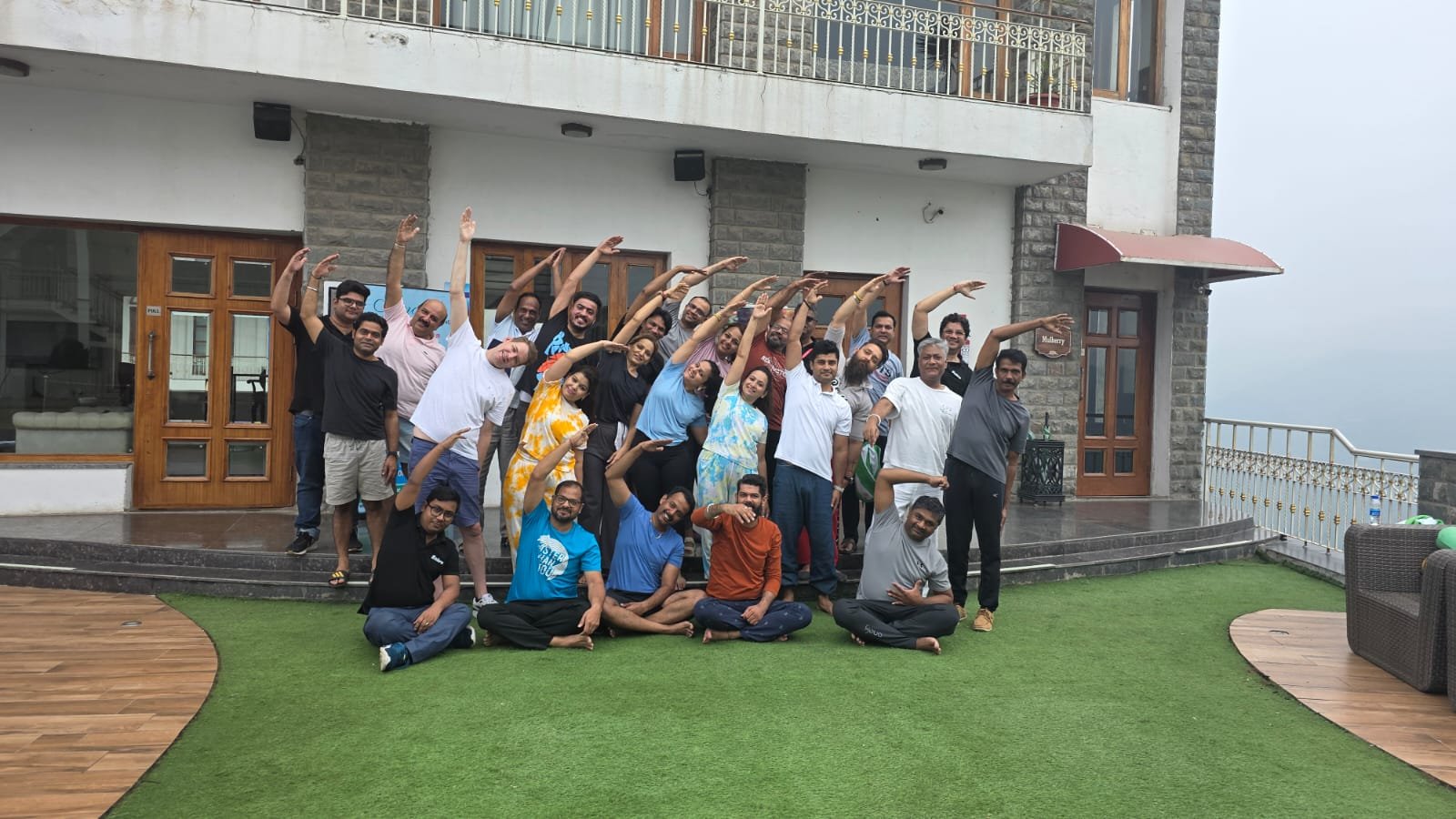 Open-air yoga at Kasauli